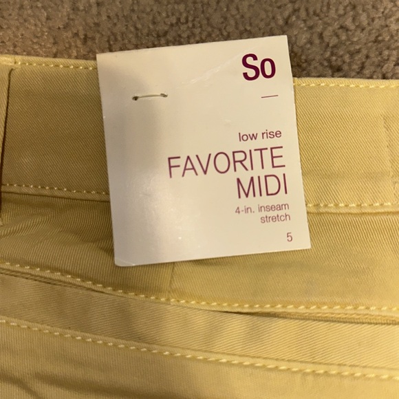 SO low rise 4 inch inseam stretch shorts size 5 NWT - Picture 3 of 3